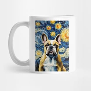 Dog Breed French Bulldog in a Van Gogh Starry Night Art Style Mug